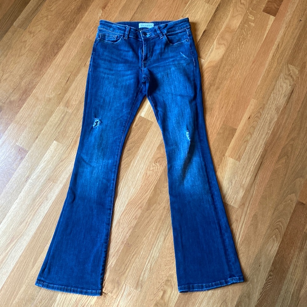 DL1961 Bridget Instasculpt BootCut Holly Indigo Soft Stretch Distressed 27